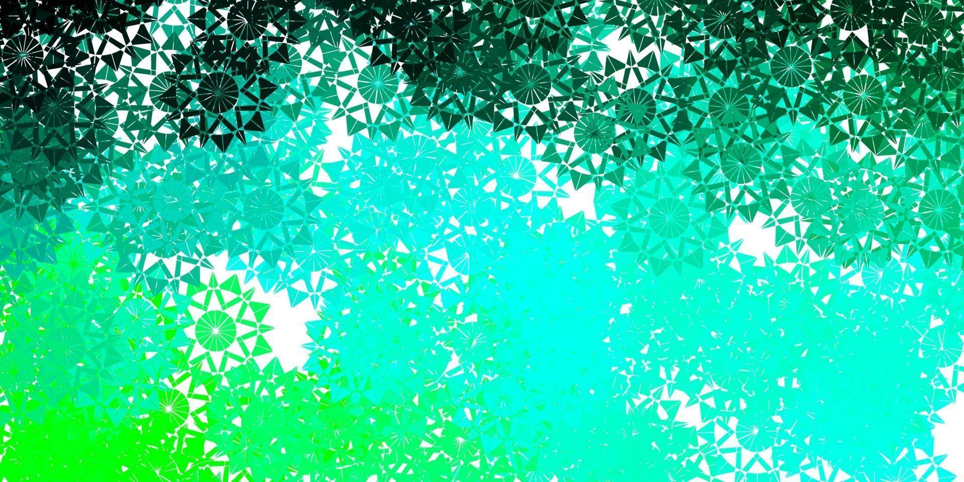 Light Green vector backdrop with xmas snowflakes.