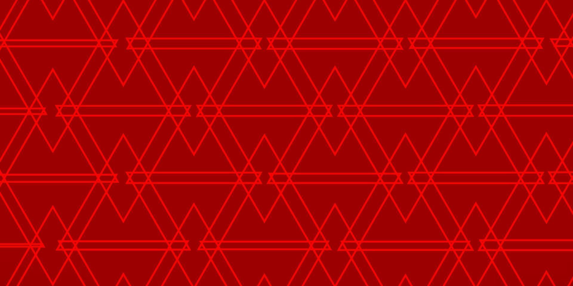 Telón de fondo de vector rojo claro con líneas, triángulos.