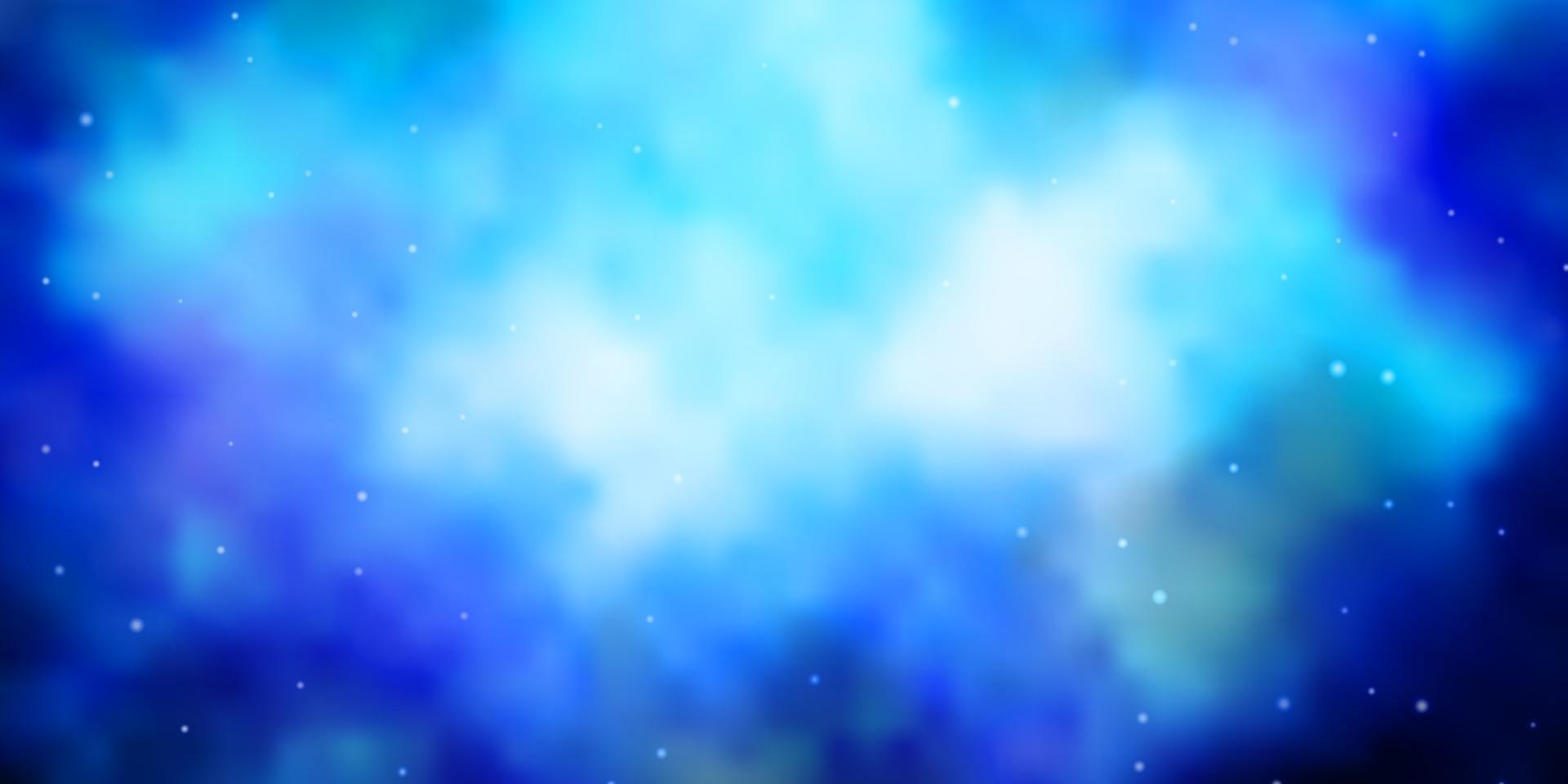 Dark BLUE vector template with neon stars.