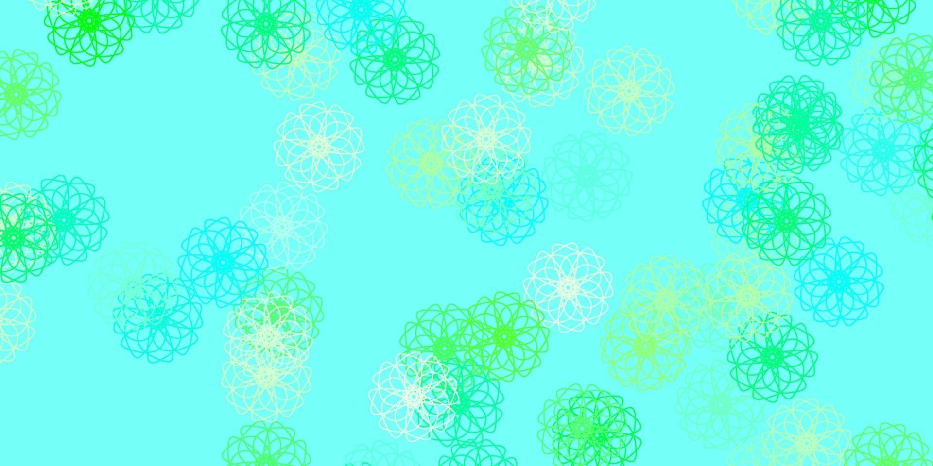 Light Green vector natural artwork with flowers.