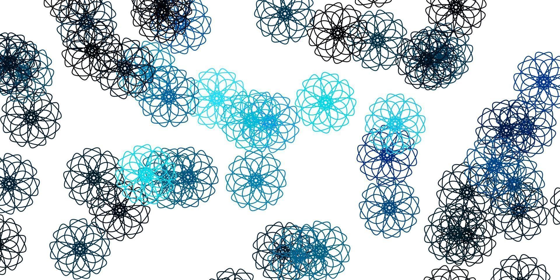 Light BLUE vector natural artwork with flowers.