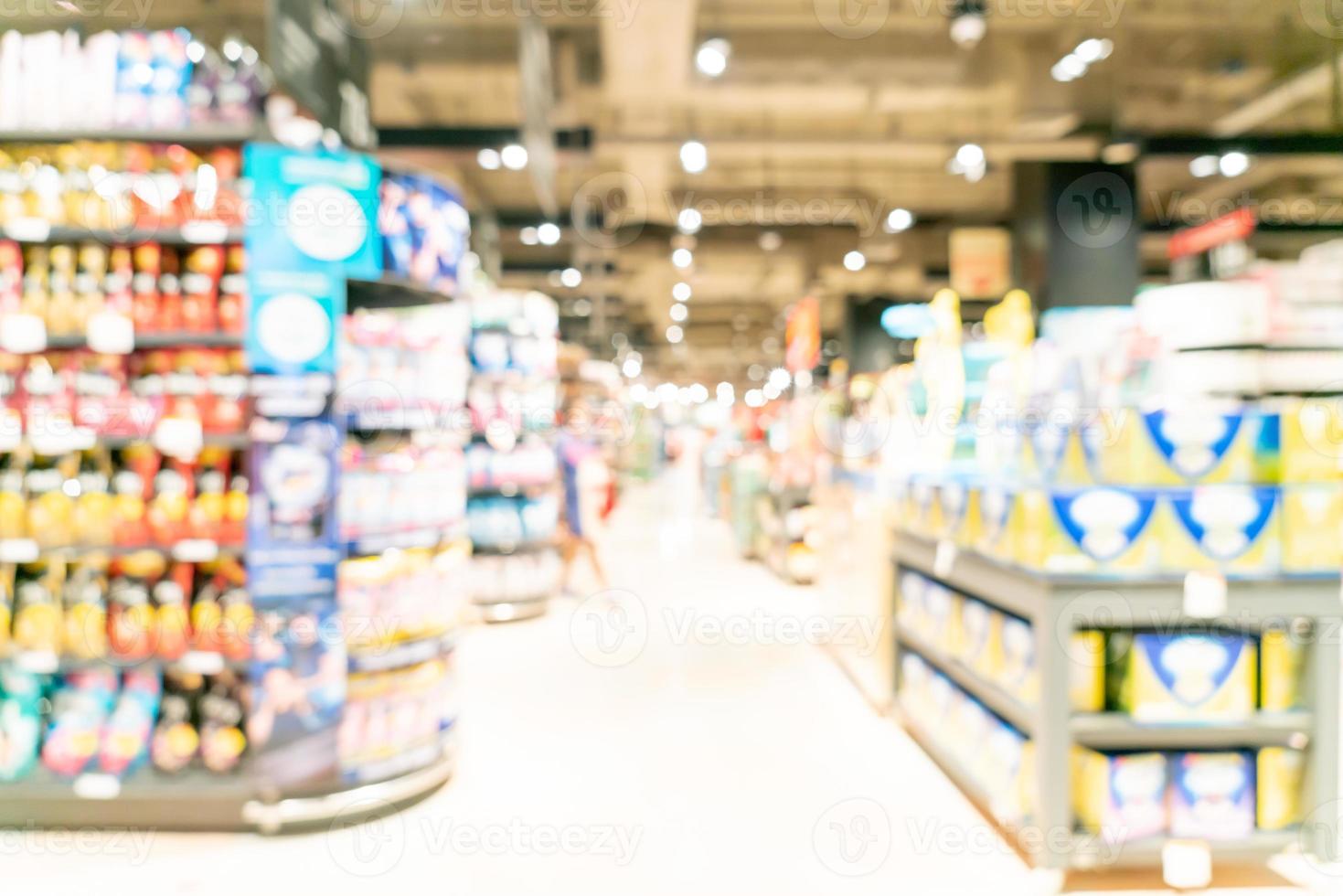 Abstract blur and defocused supermarket for background photo