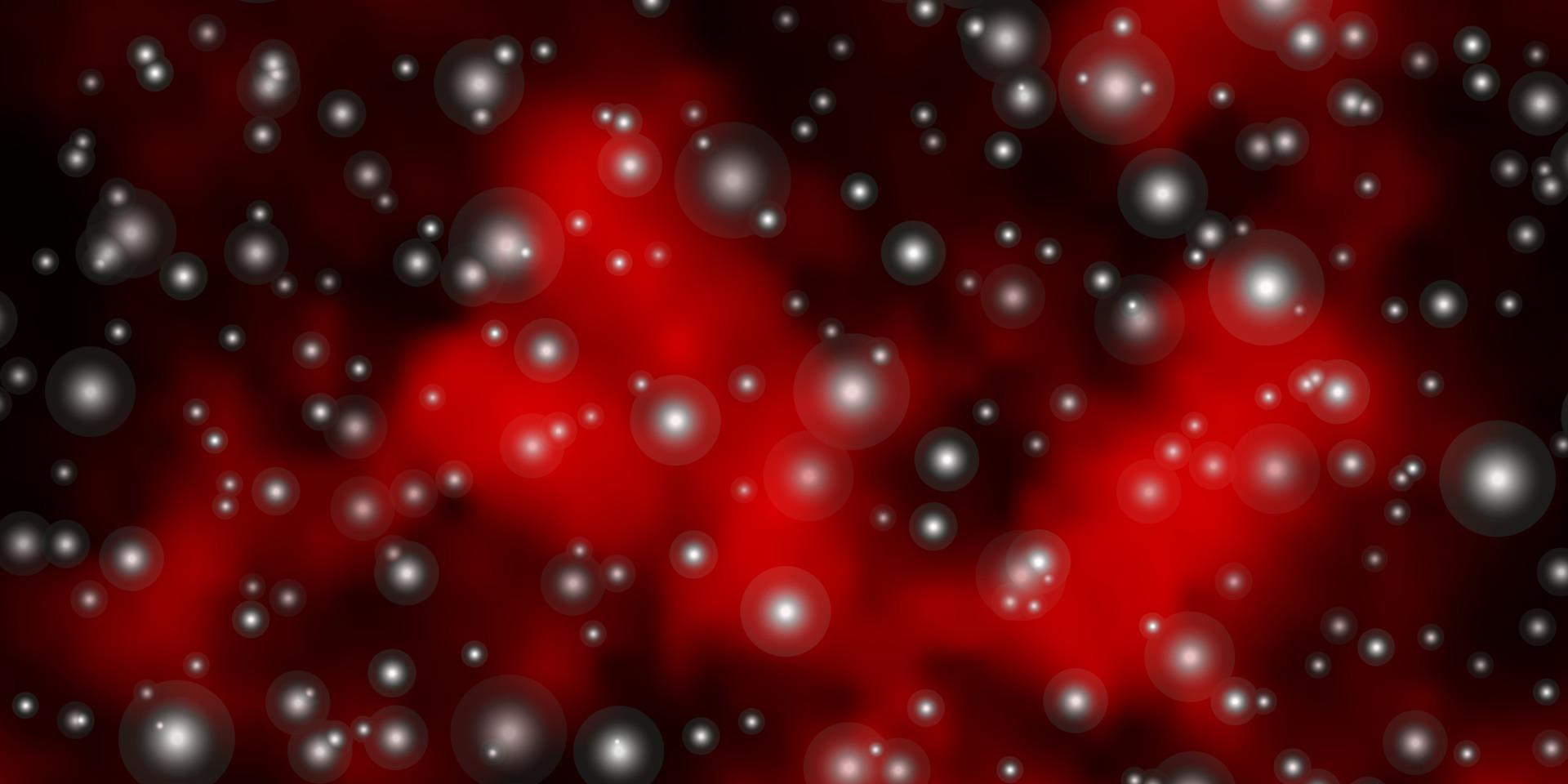 Dark Red vector background with small and big stars.