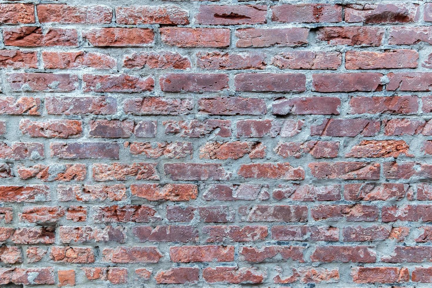 Textura de pared de ladrillo rojo grunge. foto