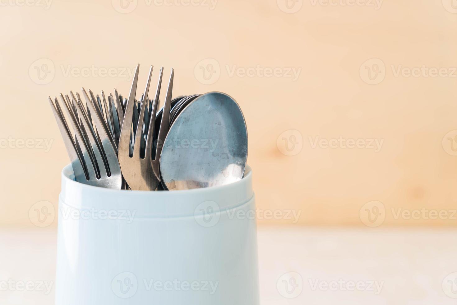 Cutlery holder spoon and fork photo