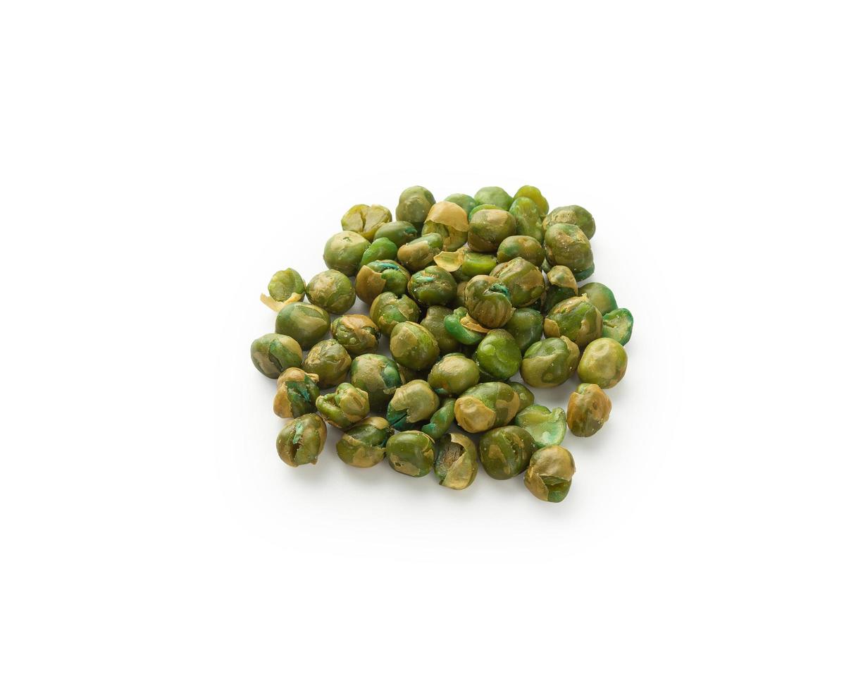 Salted green peas isolated on white background with clipping path photo