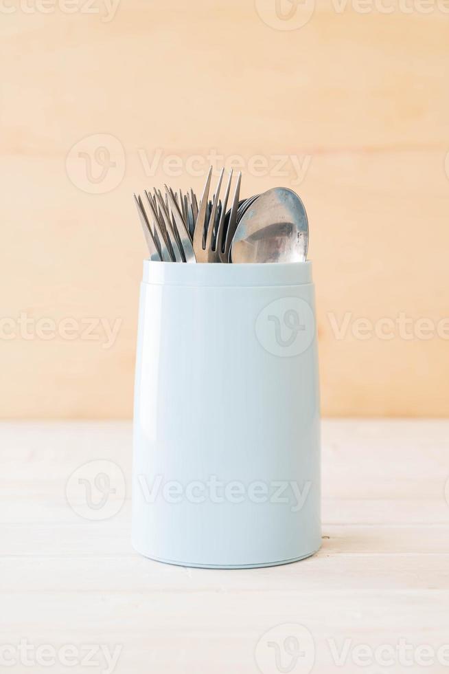 Cutlery holder spoon and fork photo