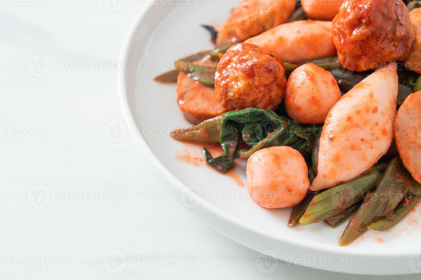 Stir Fried Fish Balls with Yentafo Sauce photo