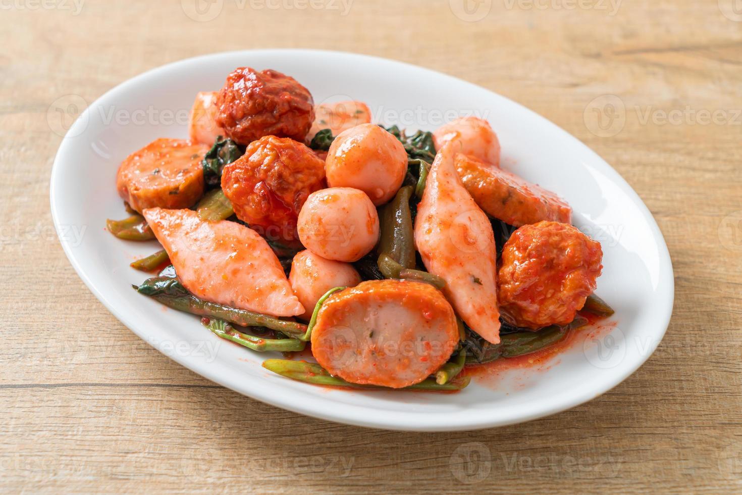 Stir Fried Fish Balls with Yentafo Sauce photo