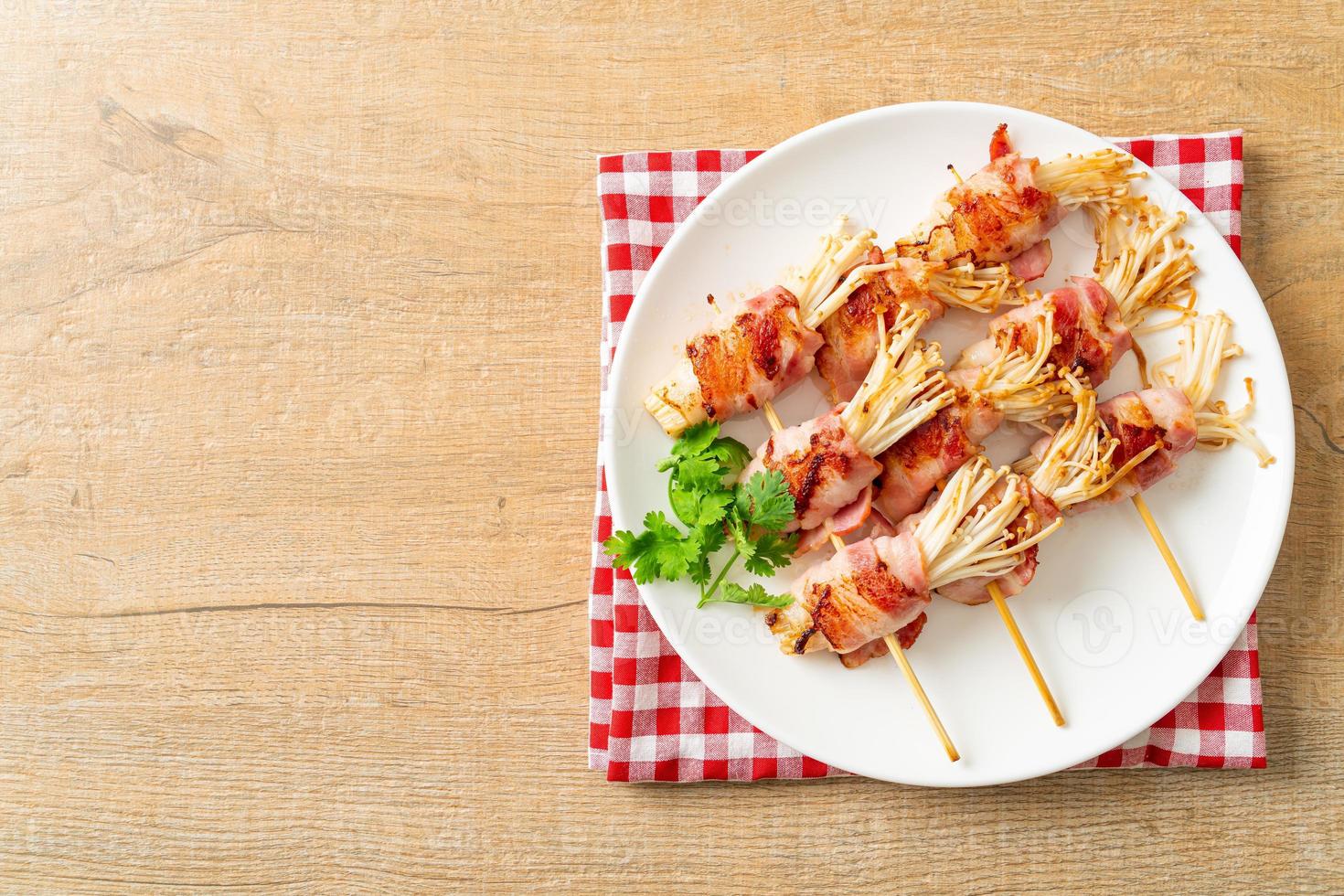 Bacon Wrapped Golden Needle Mushroom photo