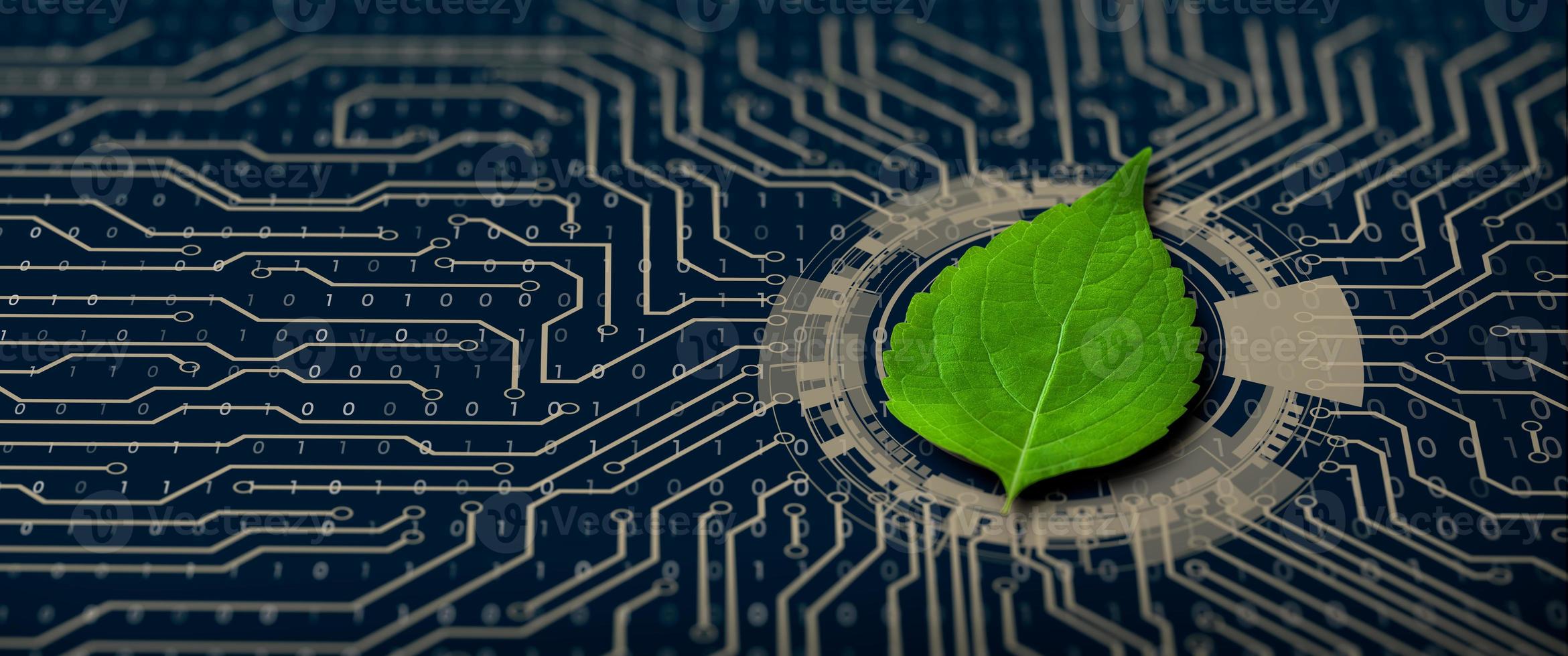 computación verde, tecnología verde, rsc y concepto de ética de TI. foto