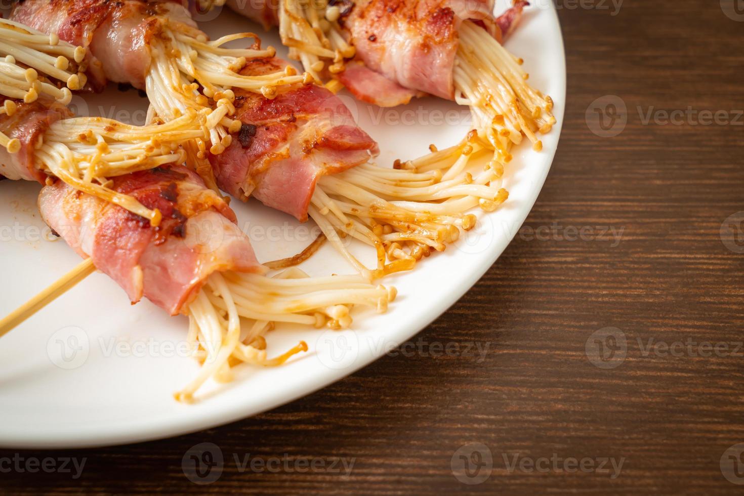 Bacon Wrapped Golden Needle Mushroom photo