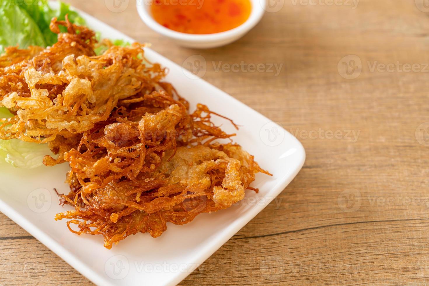 Fried Enoki Mushroom or Golden Needle Mushroom photo