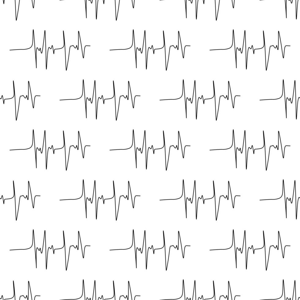 patrón sin costuras a partir de los electrocardiogramas. aislado en blanco vector