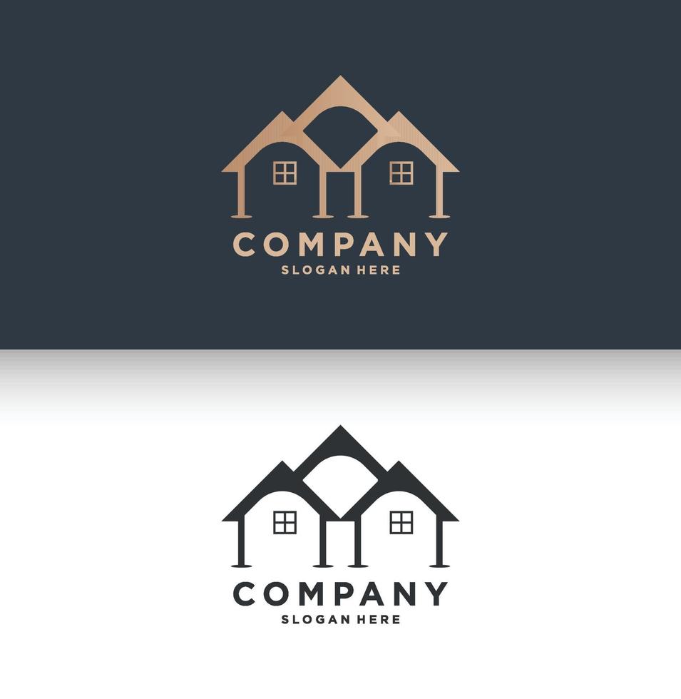 Minimal real estate logo template vector