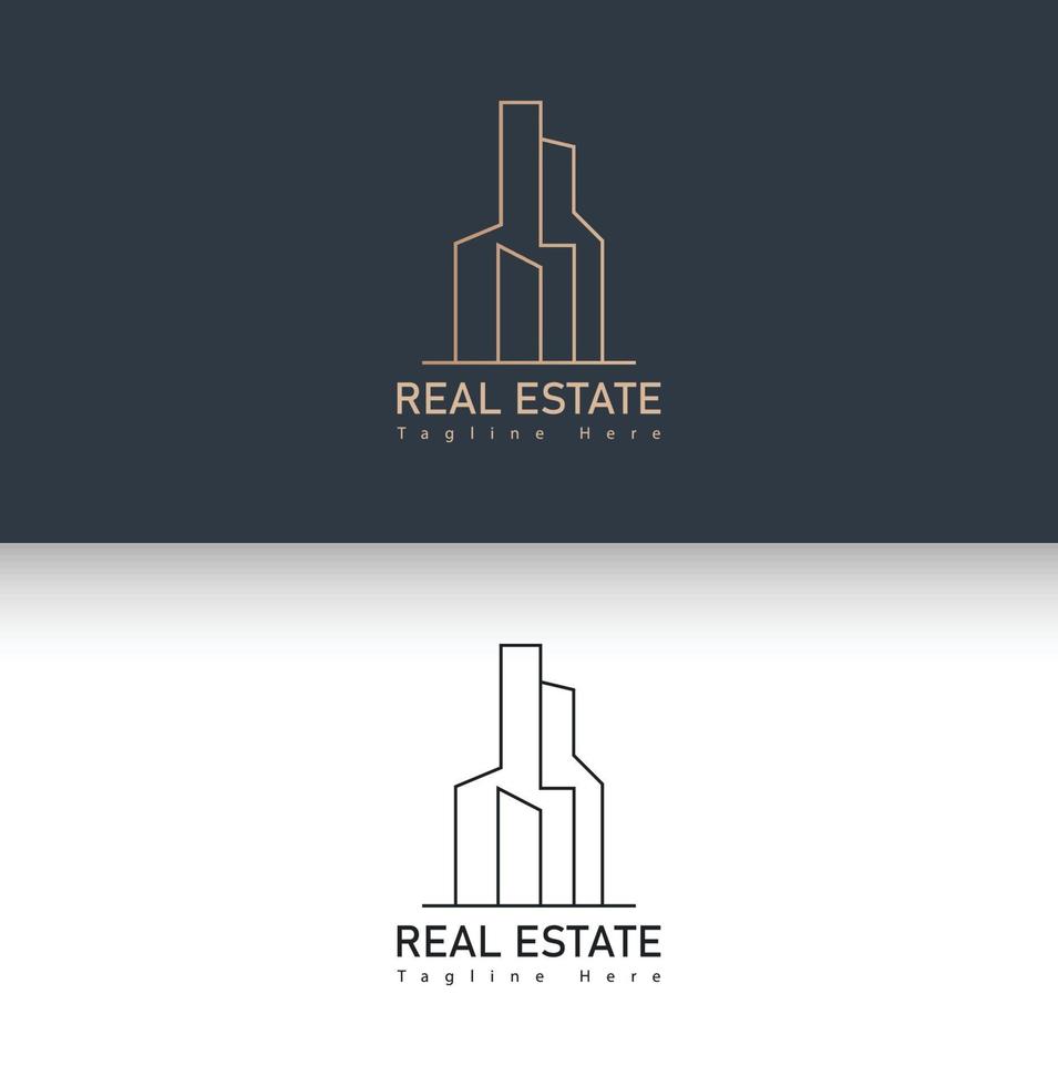 Real estate logo construction and building logo template vector