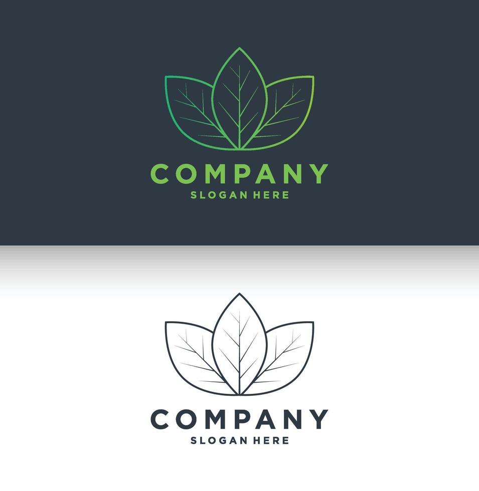 Natural leaf logo design nature logo vector