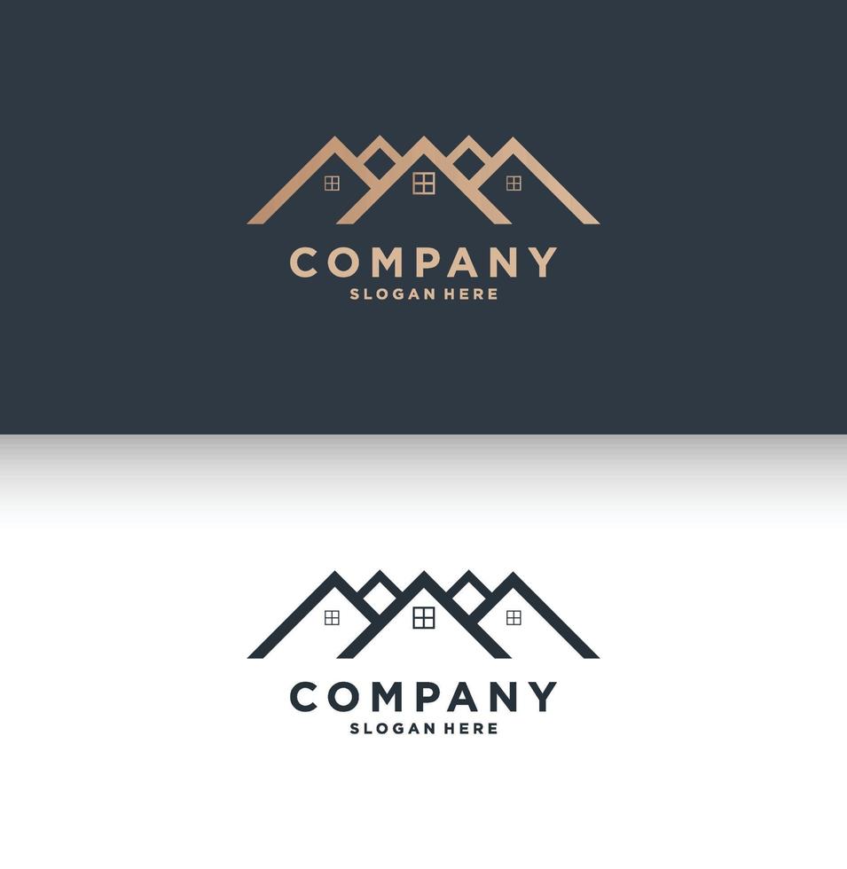 Minimal real estate logo template vector