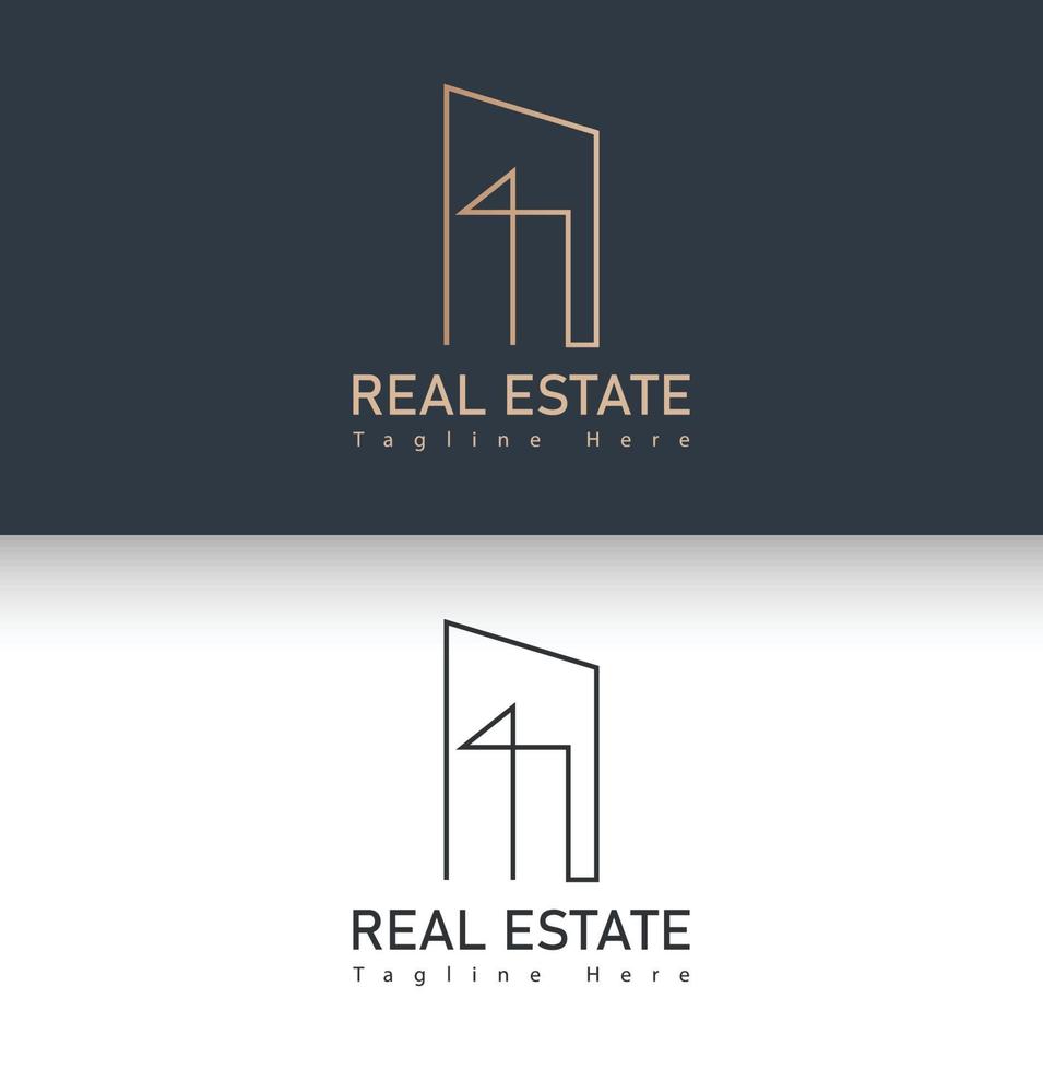 Minimal real estate logo template vector