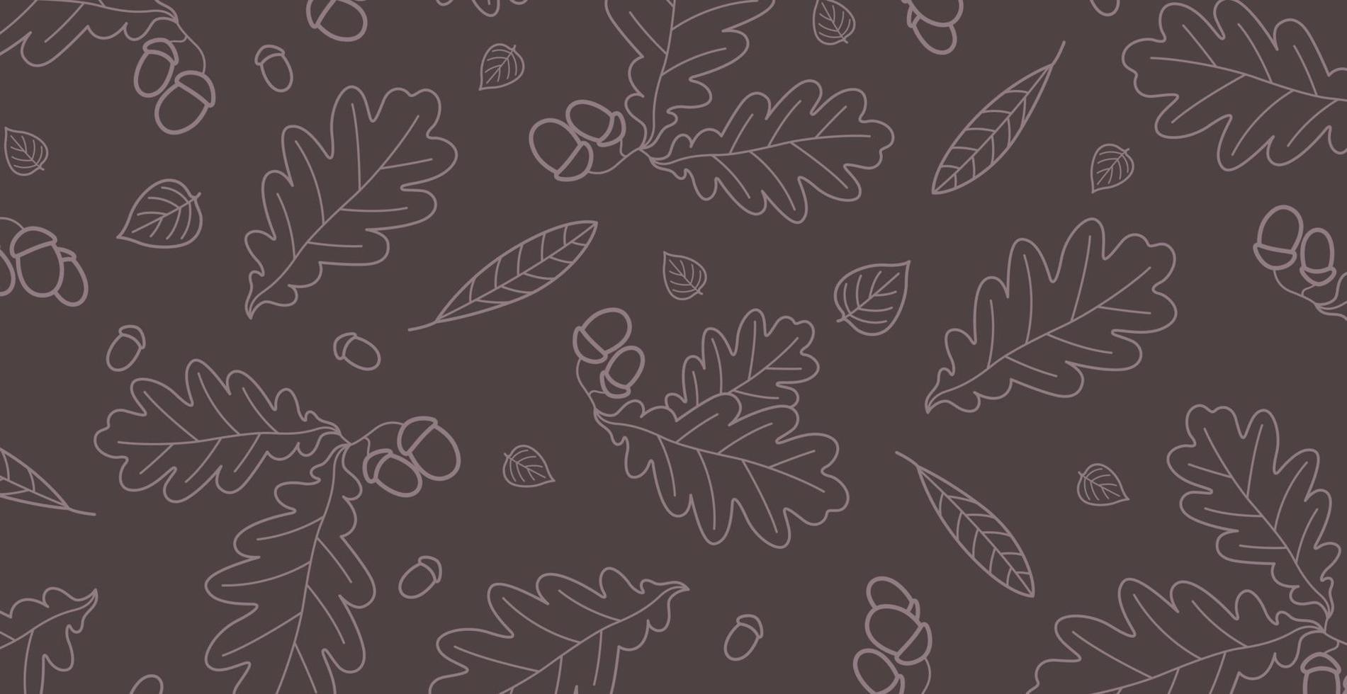 Red background with many autumn foliage - Vector