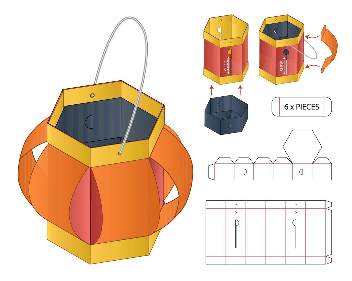 Box packaging die cut template design.3d mockup vector