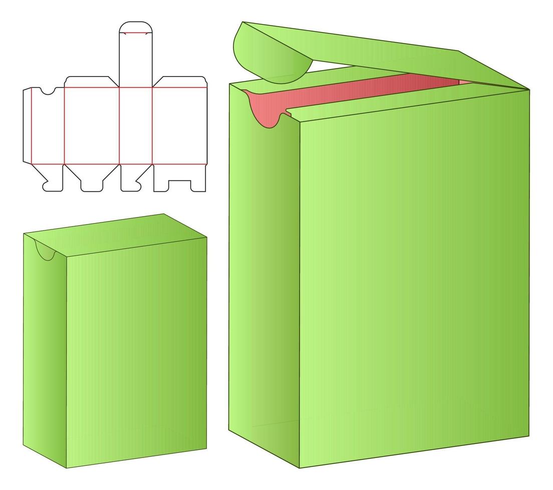 Box packaging die cut template design.3d mockup vector