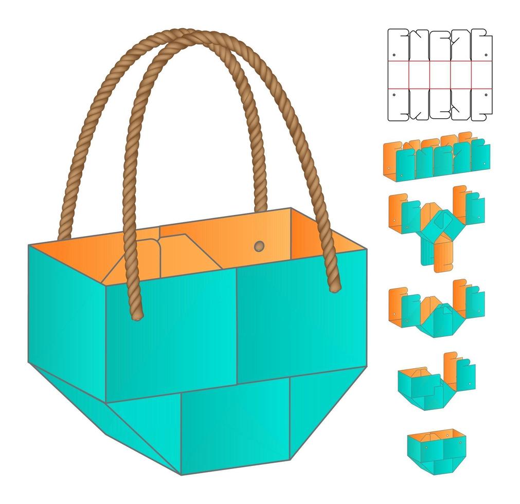 Box packaging die cut template design.3d mockup vector