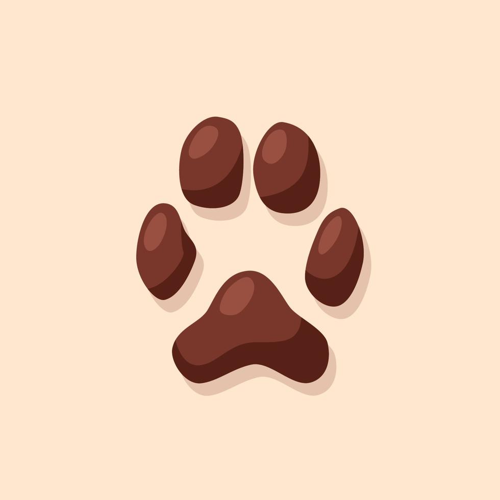 Single isolated dog or cat footprint element vector