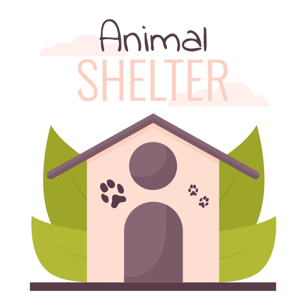 linda ilustración de la casa para animales vector