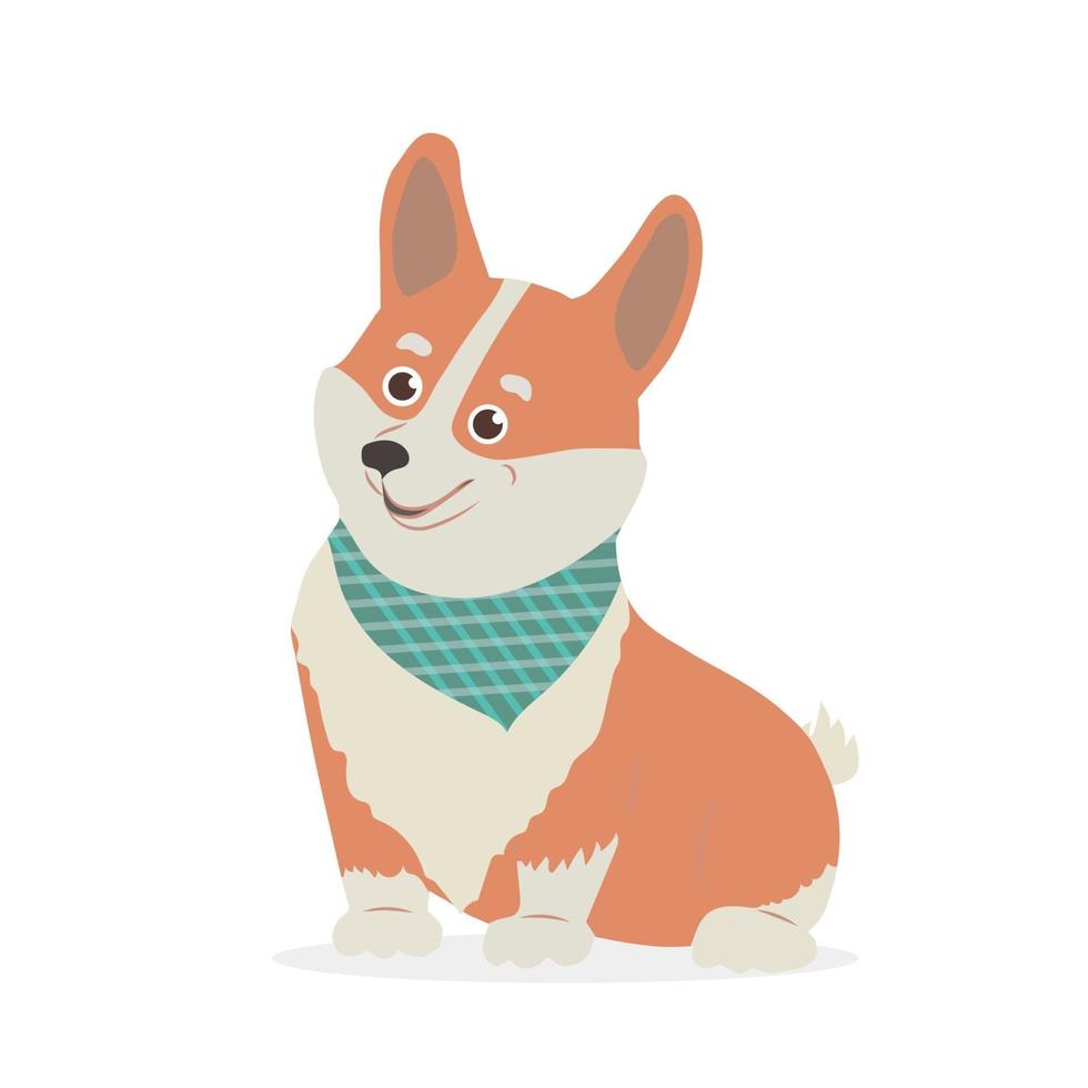 lindo perro corgi galés, ilustración para niños vector