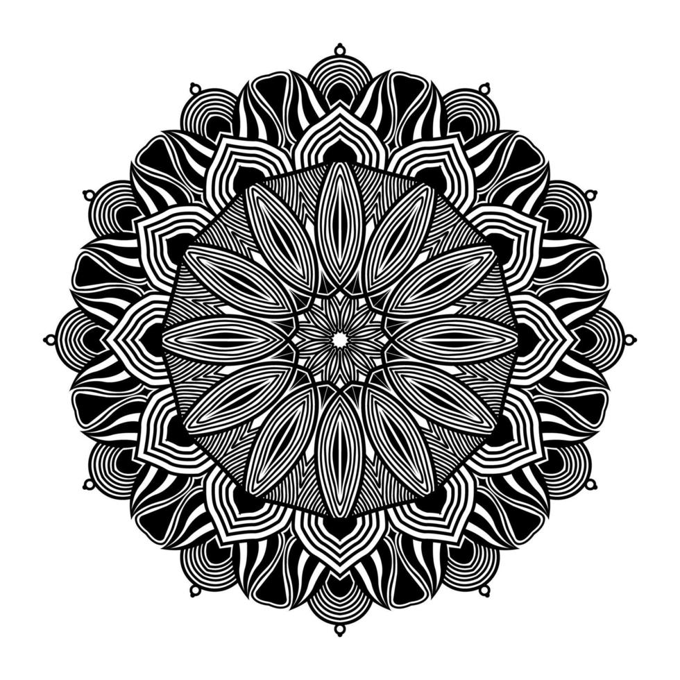 abstract mandala circle pattern background with line art decorative vector
