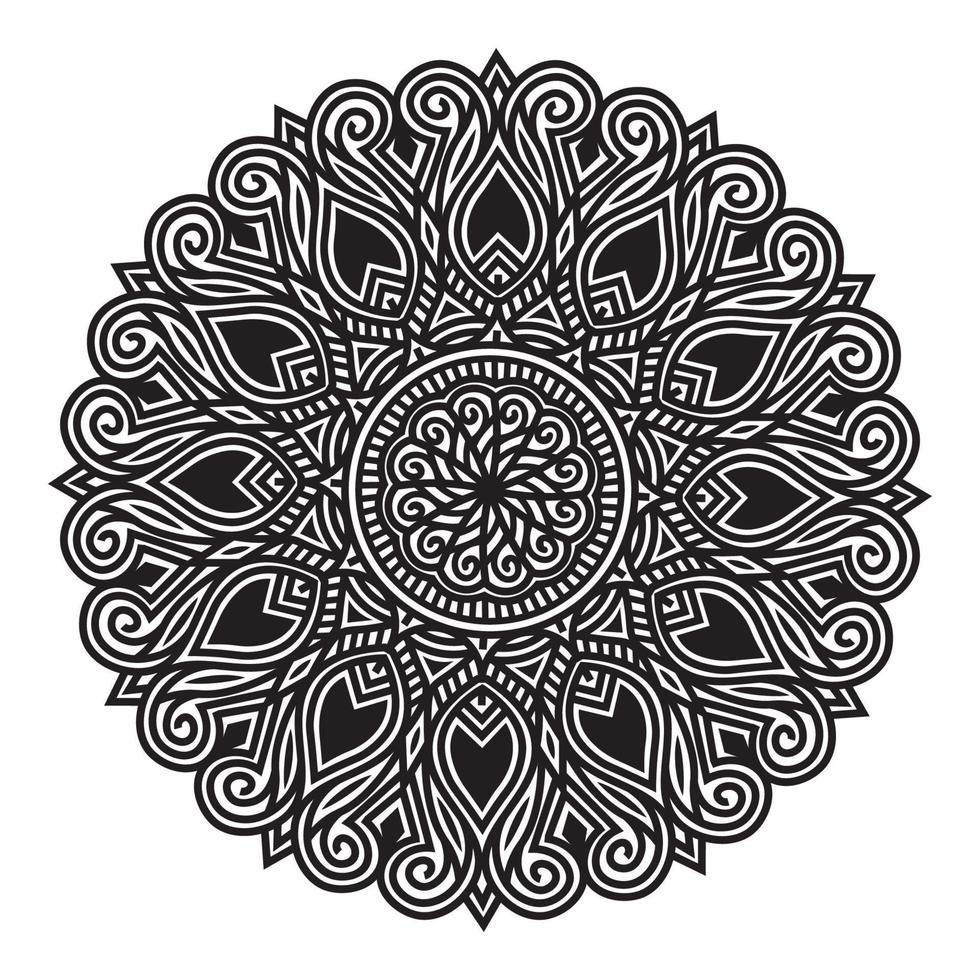 silhouette harmony mandala design with round tribal motif  pattern vector