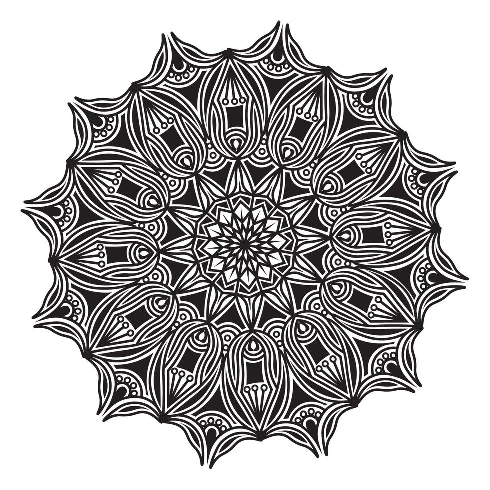 geometric round ornamental abstract line art design element vector