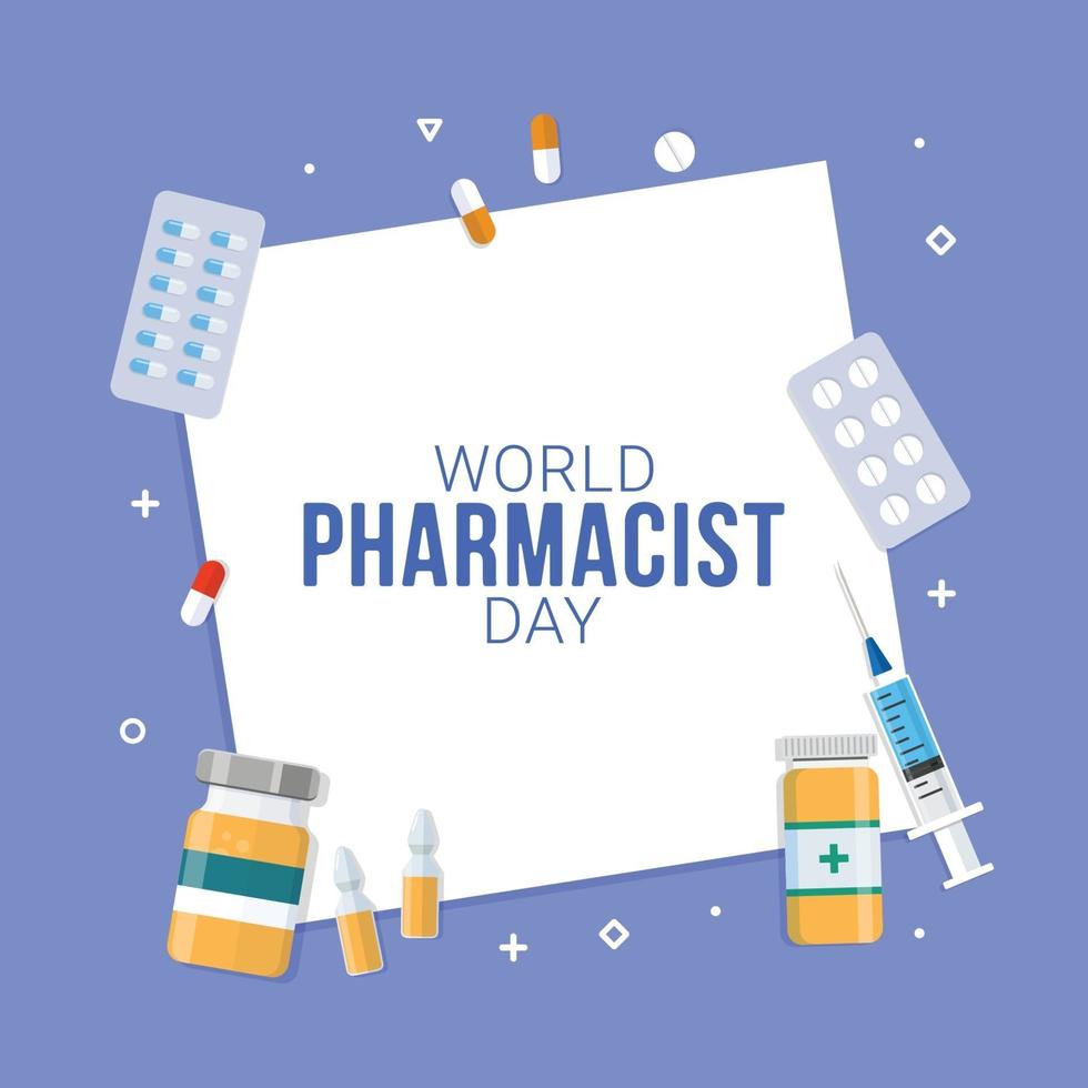 World pharmacist day banner celebration vector illustration 3150452