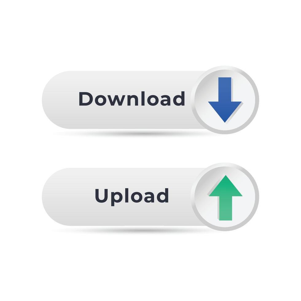 download and upload button icon vector
