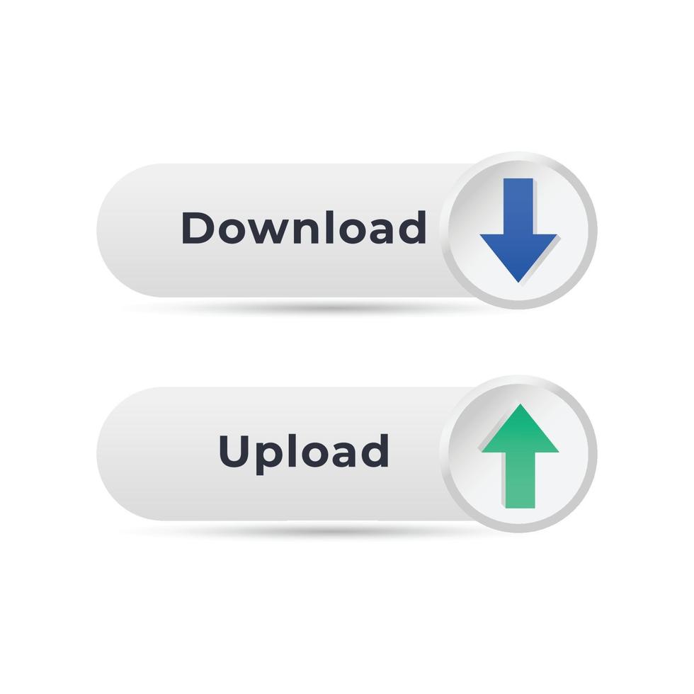 icono de botón de descarga y carga vector