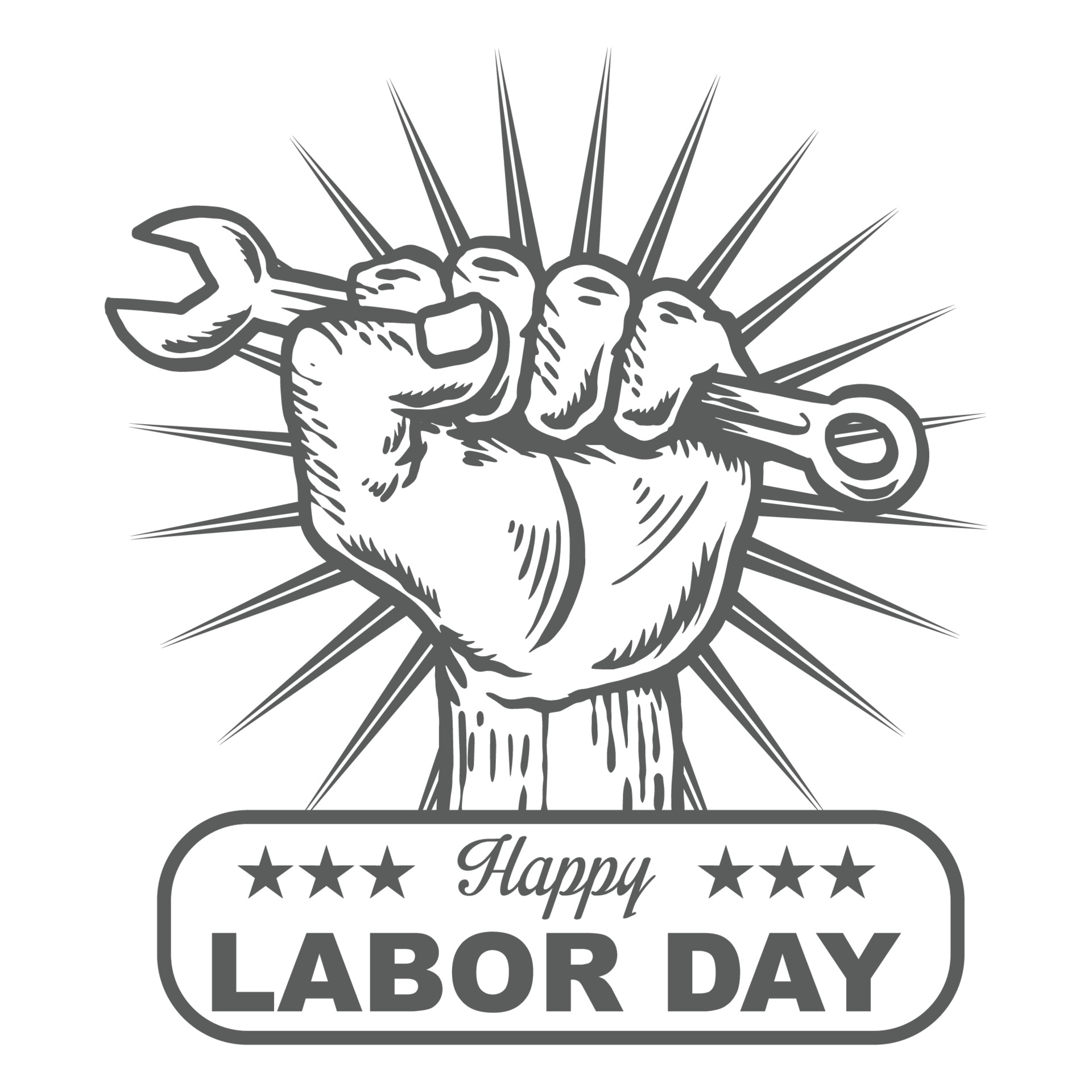 Labor Day Clip Art Free Black White