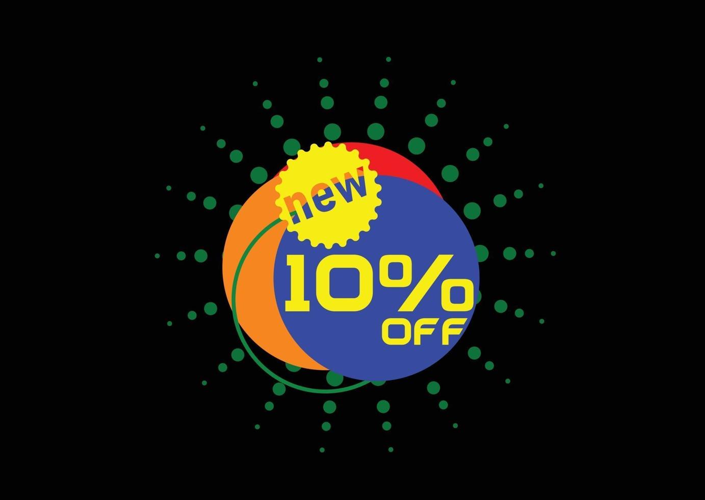 10 percent off new offer logo design vector