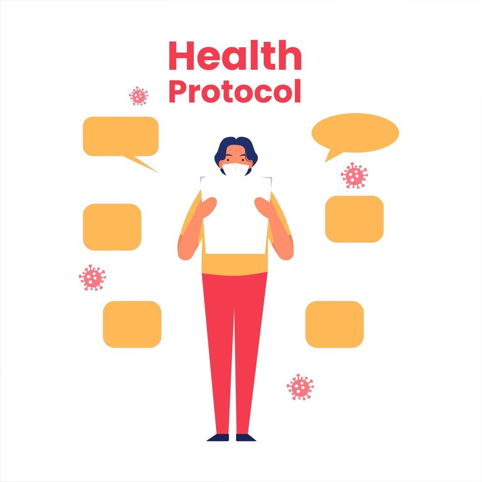 Editable health protocol illustration vector