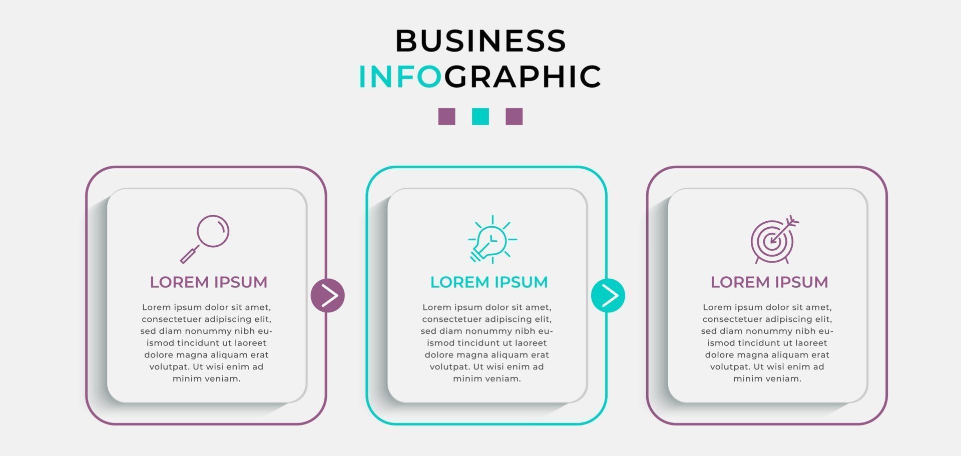 Infographic design business template with icons and 3 options or steps vector