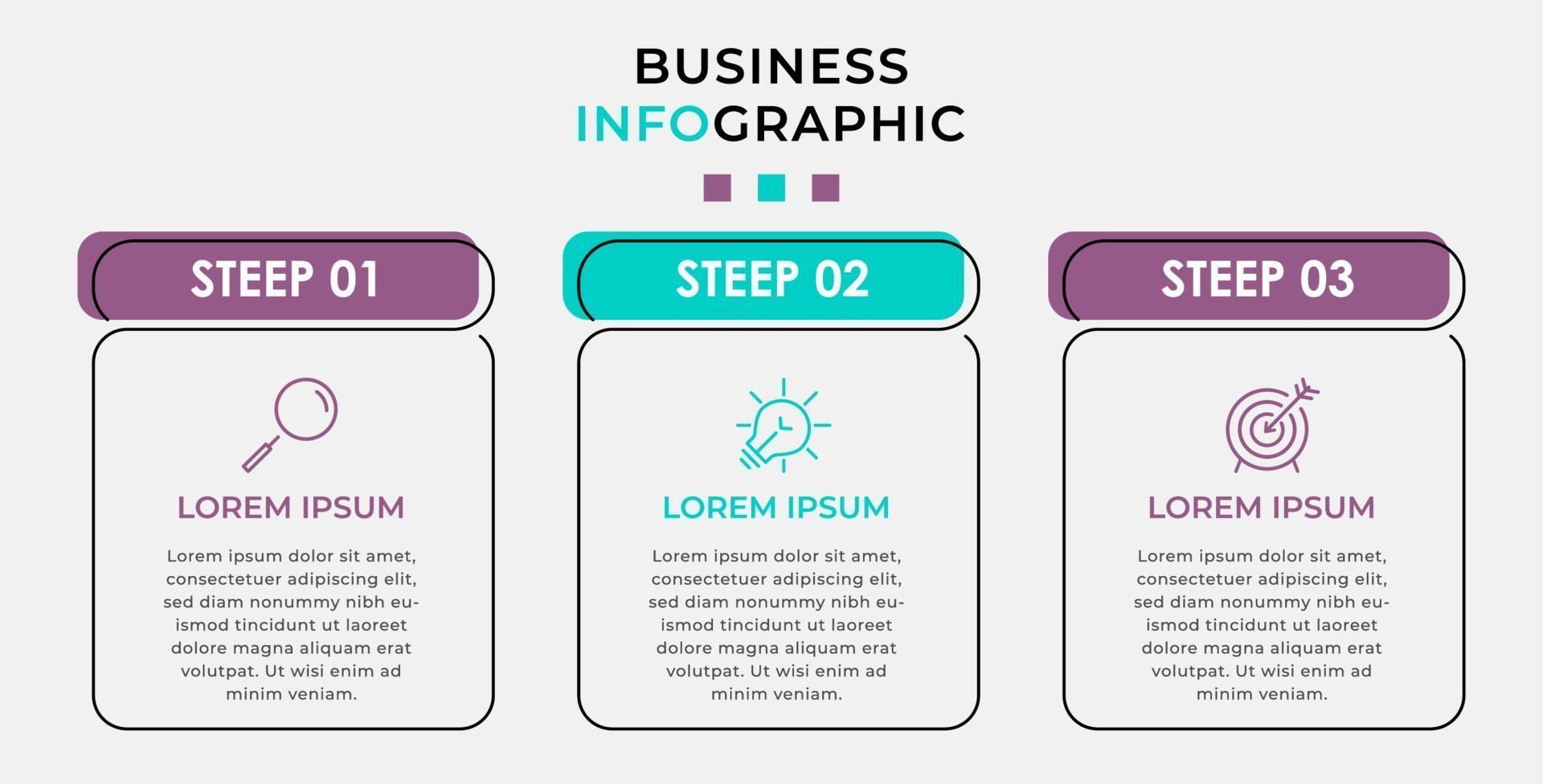 Infographic design business template with icons and 3 options or steps vector
