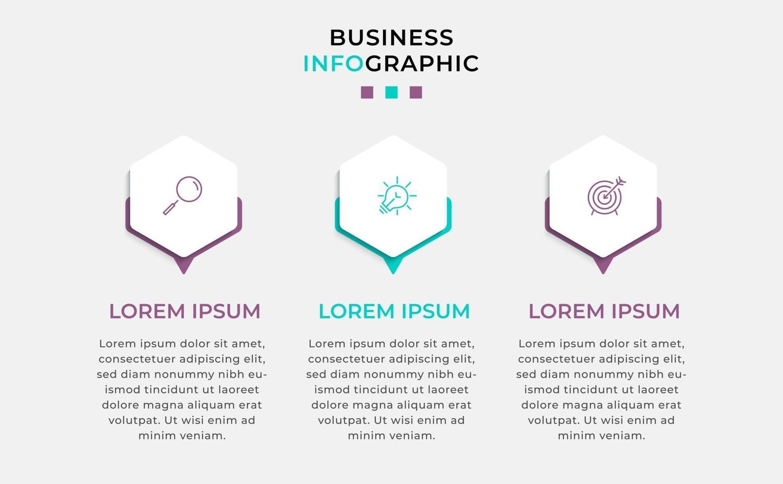 Infographic design business template with icons and 3 options or steps vector