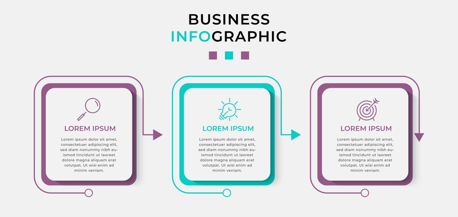 Infographic design business template with icons and 3 options or steps vector