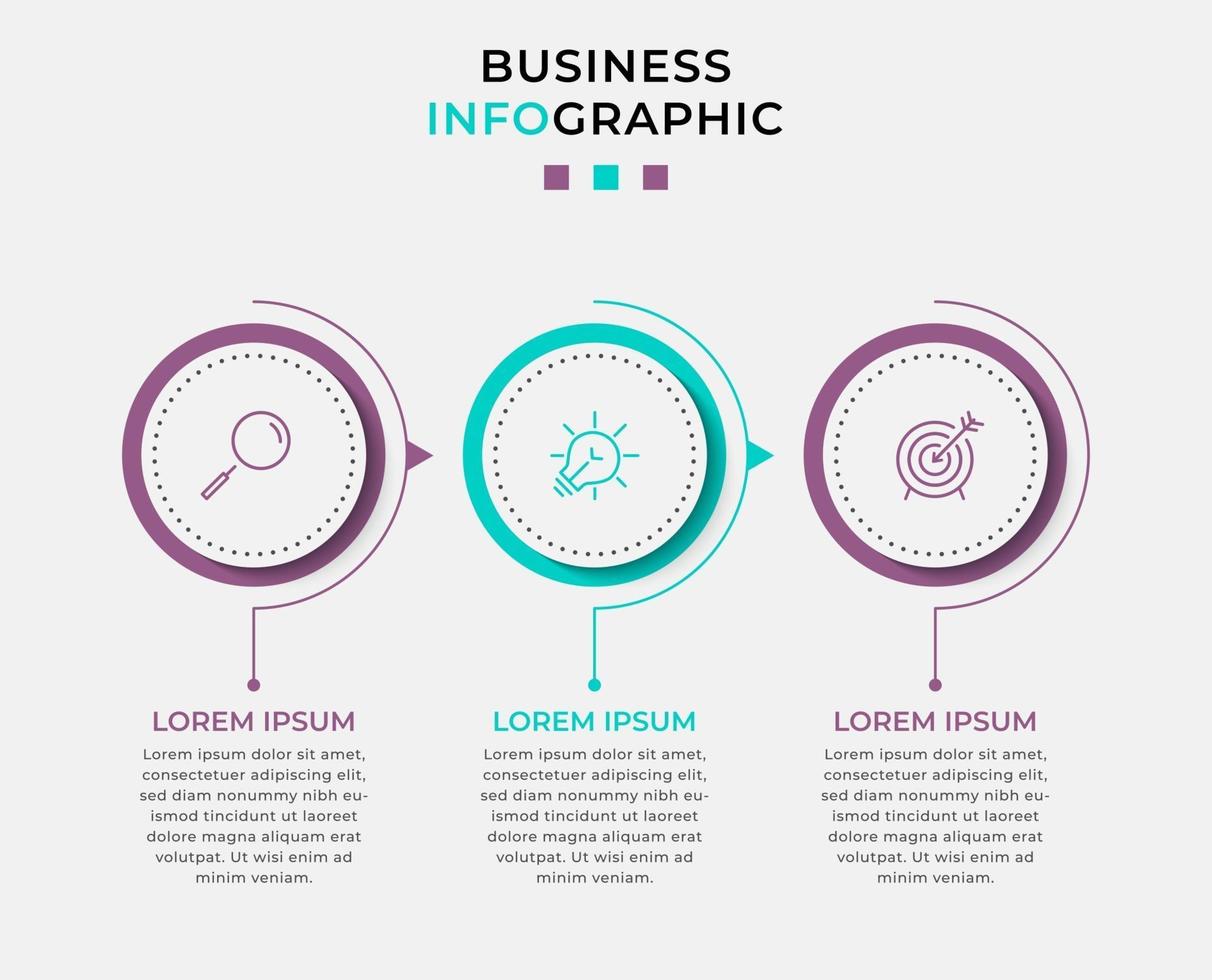Infographic design business template with icons and 3 options or steps vector