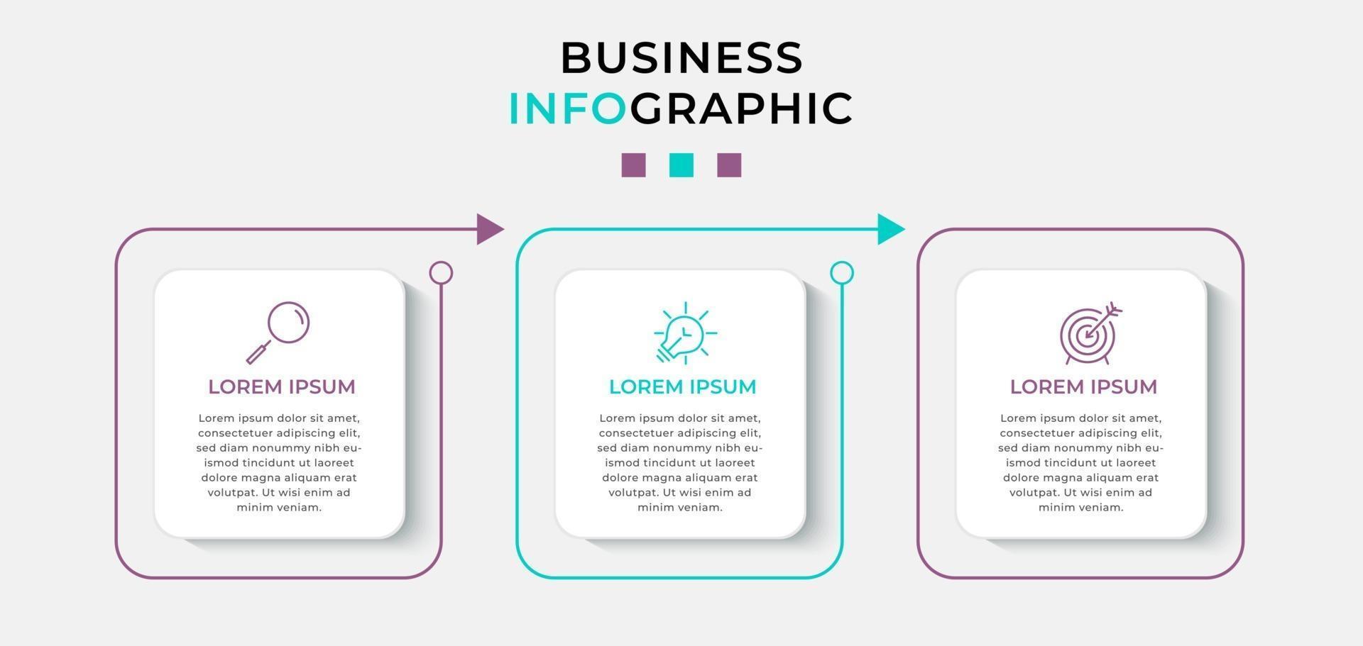 Infographic design business template with icons and 3 options or steps vector
