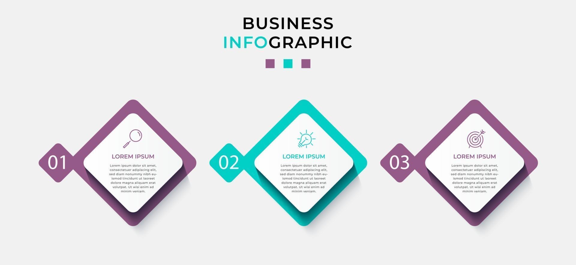 Infographic design business template with icons and 3 options or steps vector