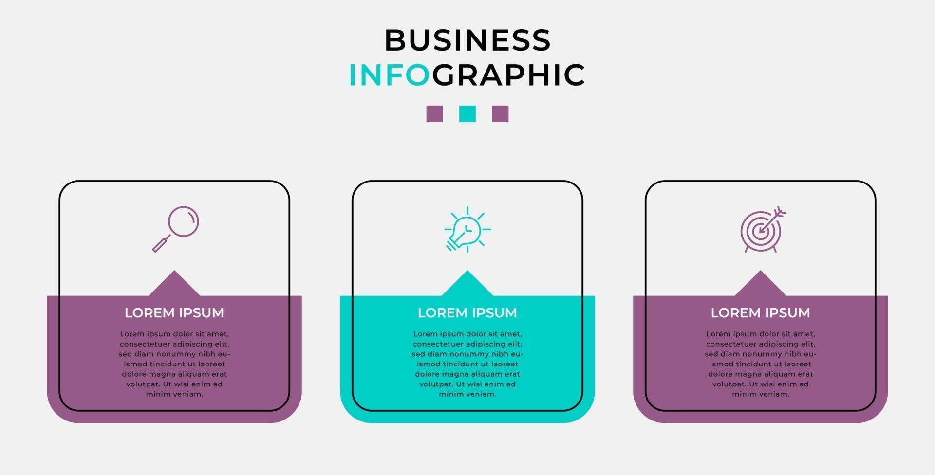 Infographic design business template with icons and 3 options or steps vector