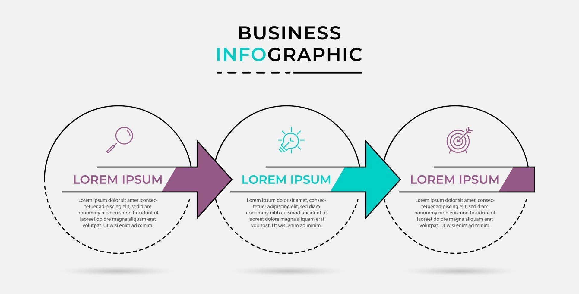 Infographic design business template with icons and 3 options or steps vector