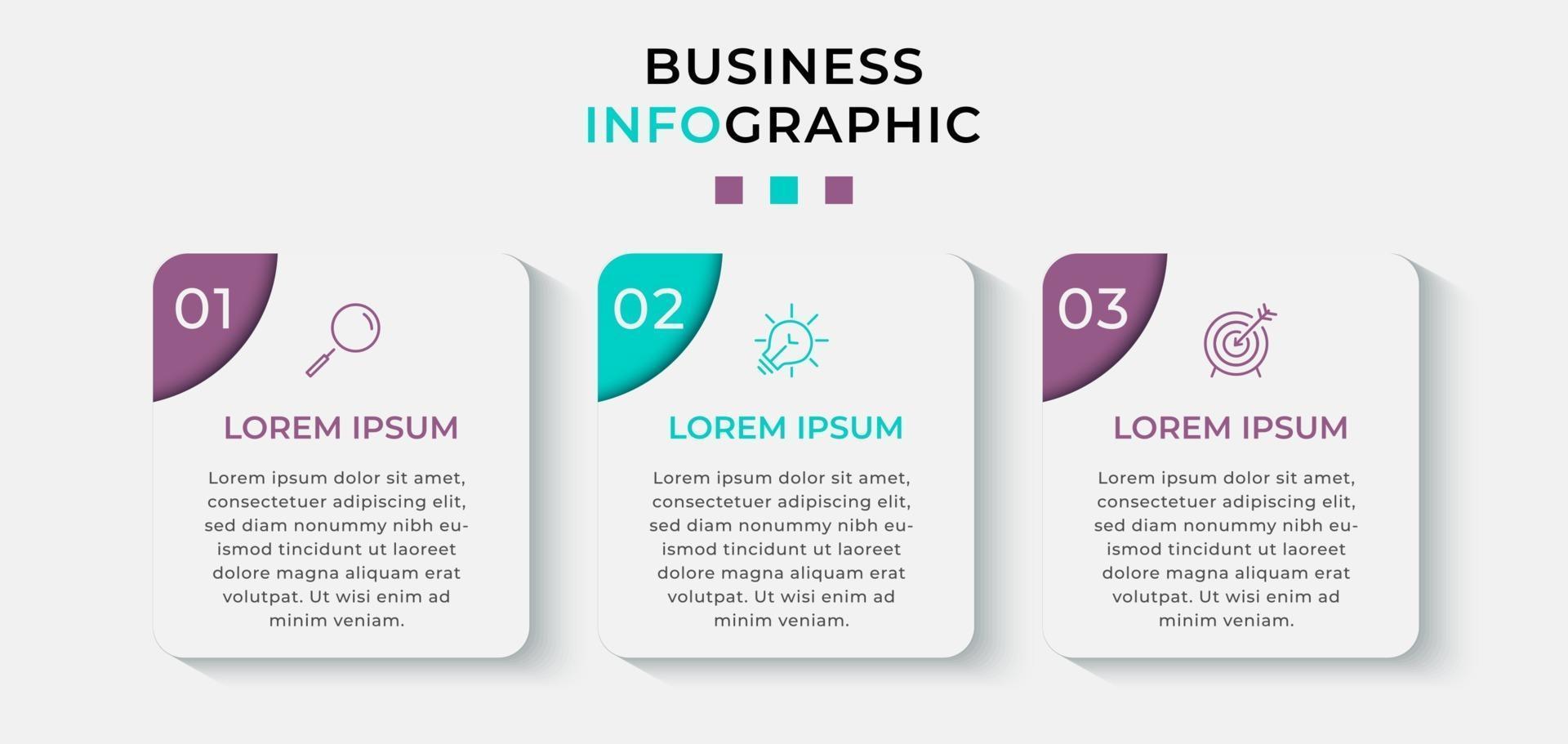 Infographic design business template with icons and 3 options or steps vector