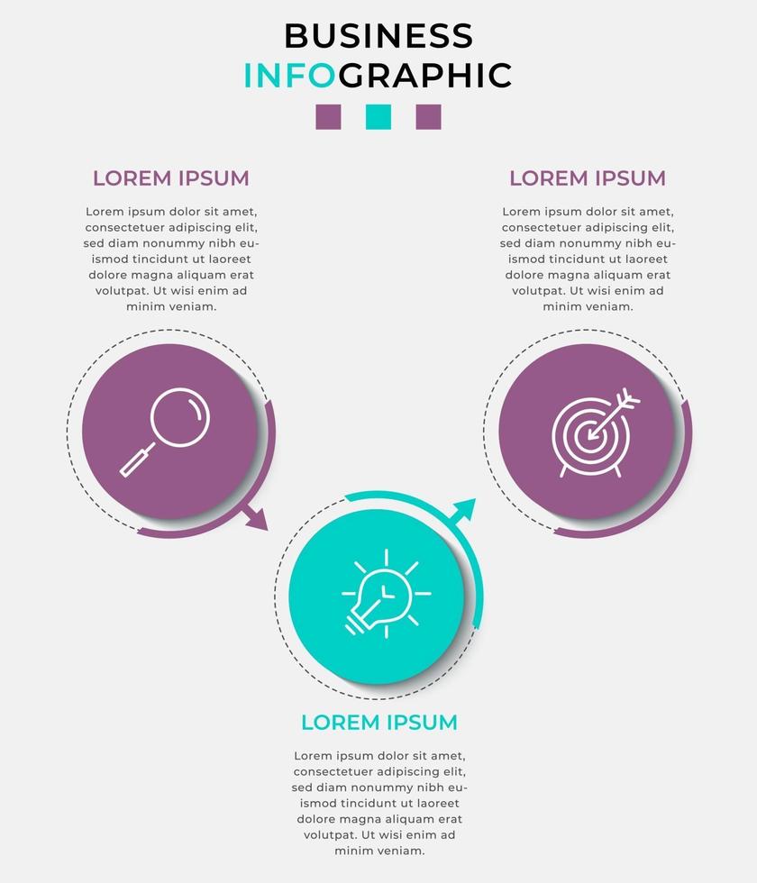 Infographic design business template with icons and 3 options or steps vector